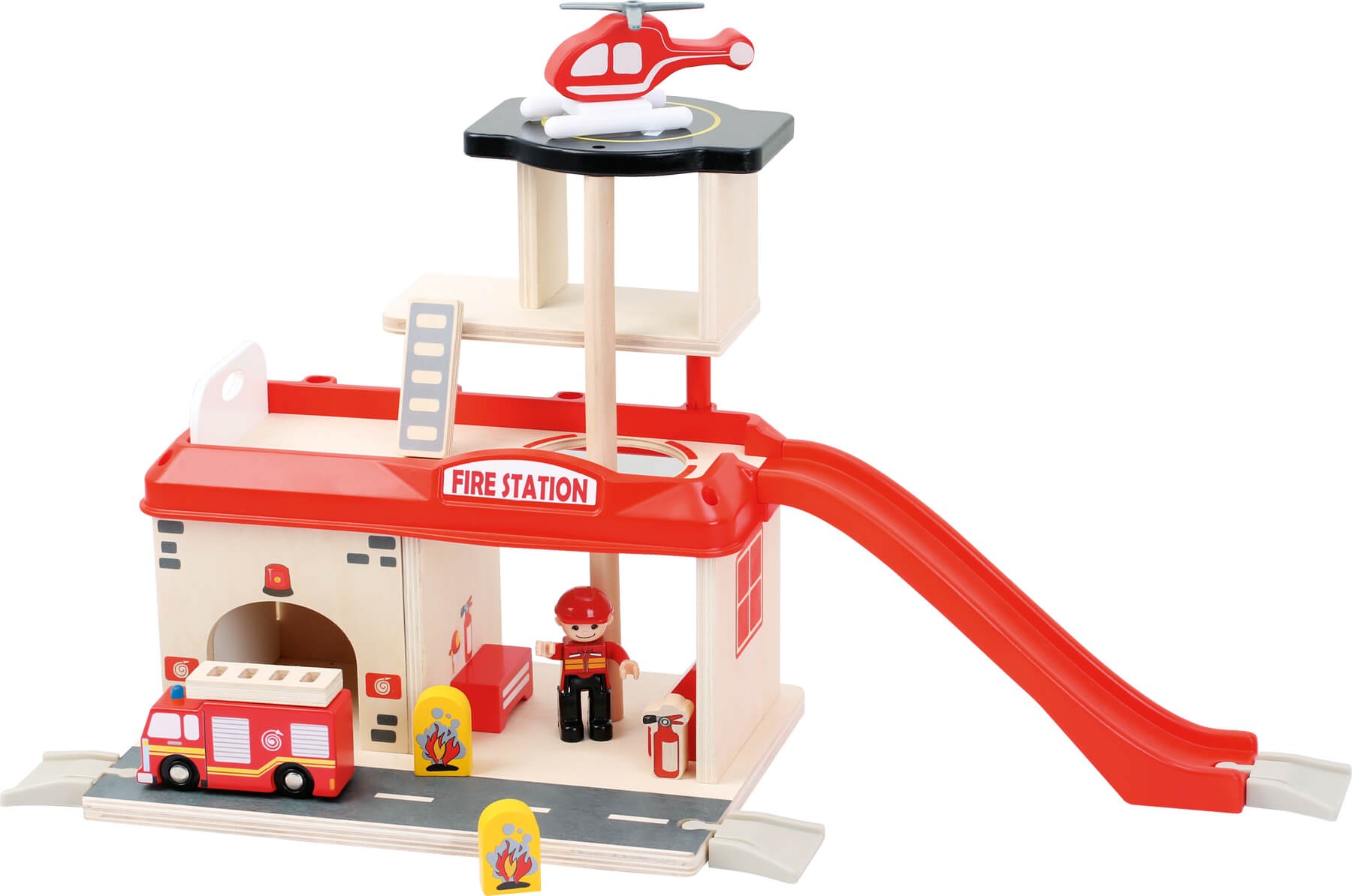 Wooden Fire Station Playset - Small World City - Vue 3