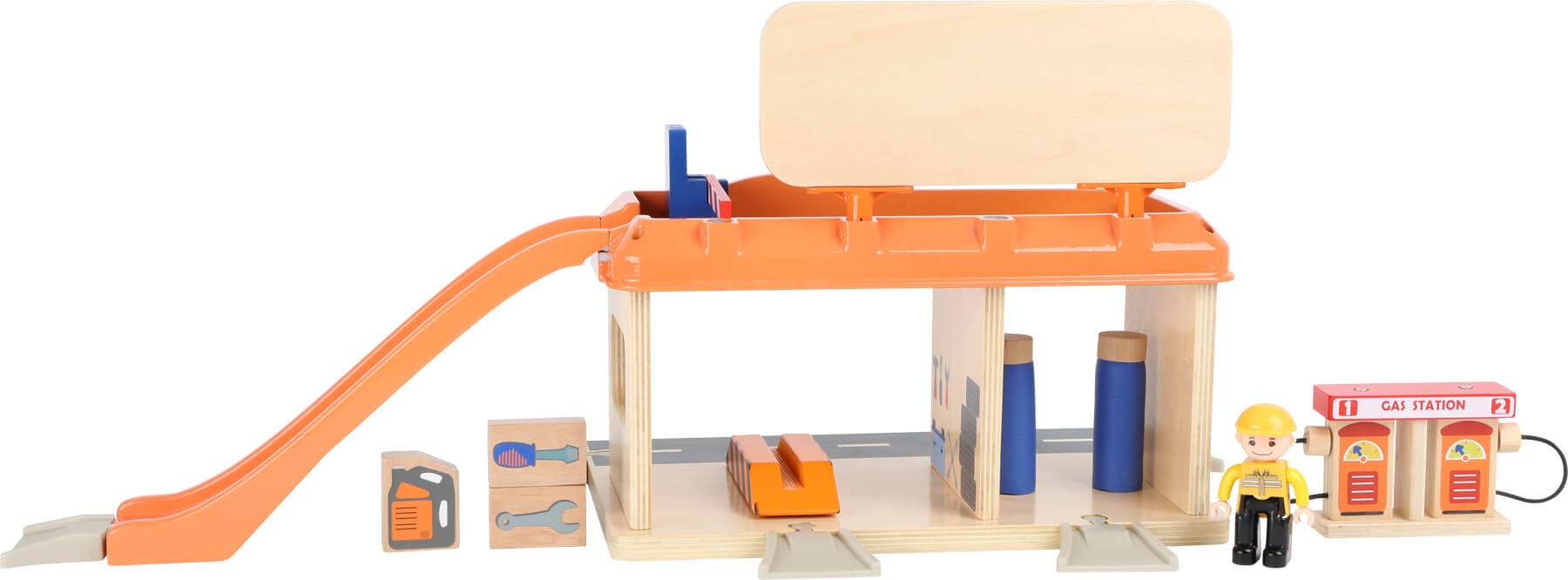 Wooden Service Station & Garage - Small World City - Vue 3