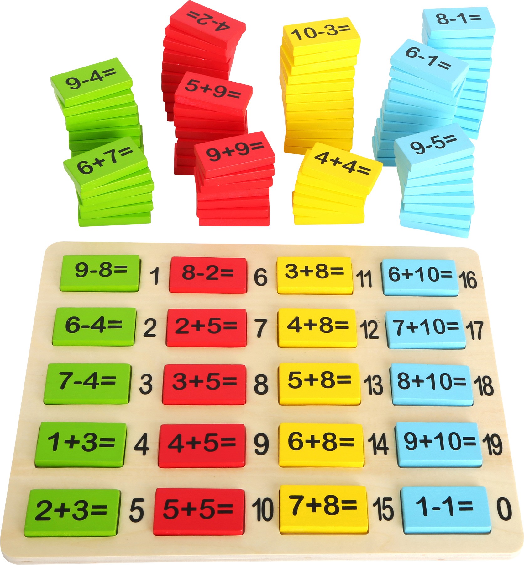 Wooden Counting & Calculation Tiles Maths Box