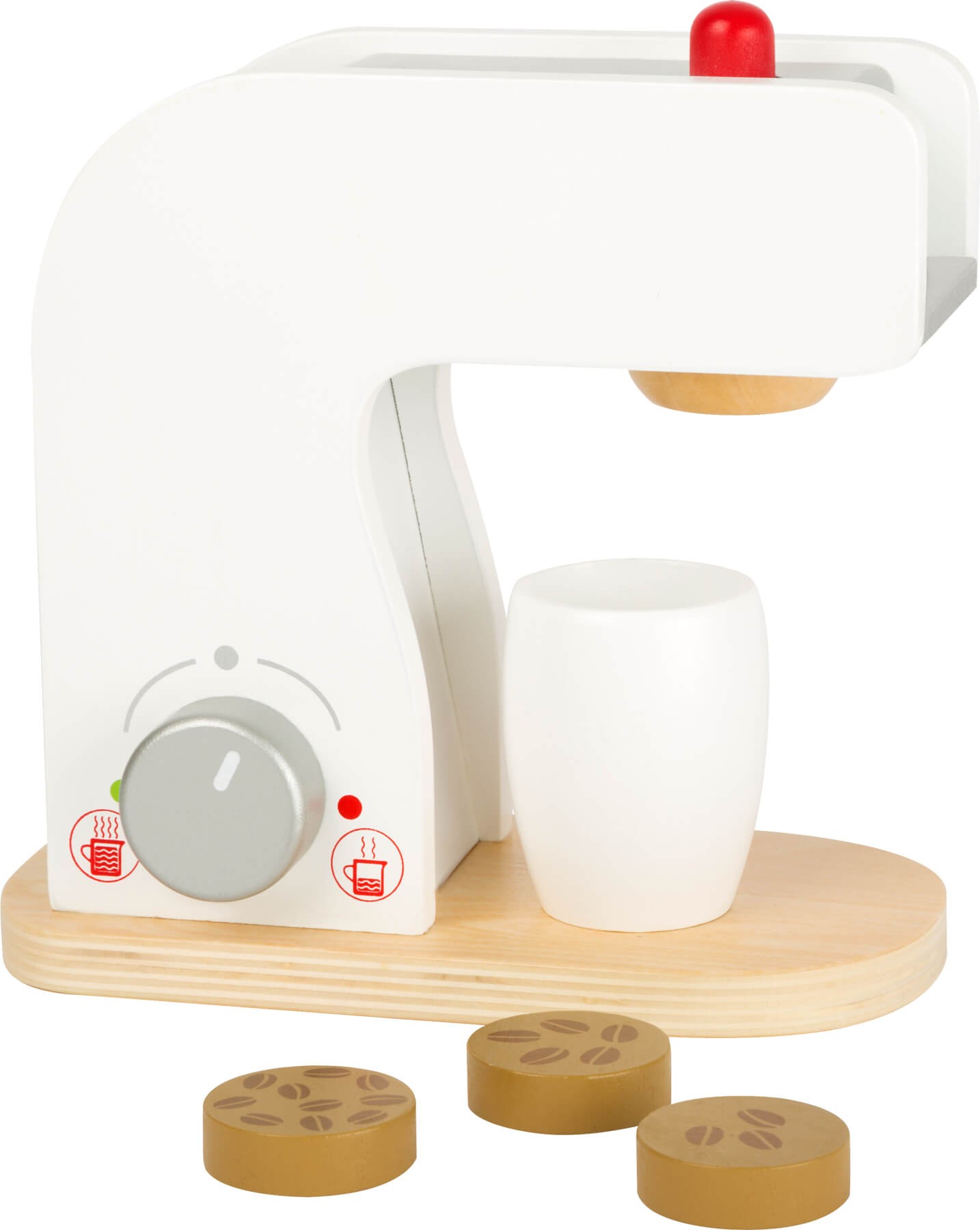 Wooden White Coffee Machine & Cups Pretend Play Set