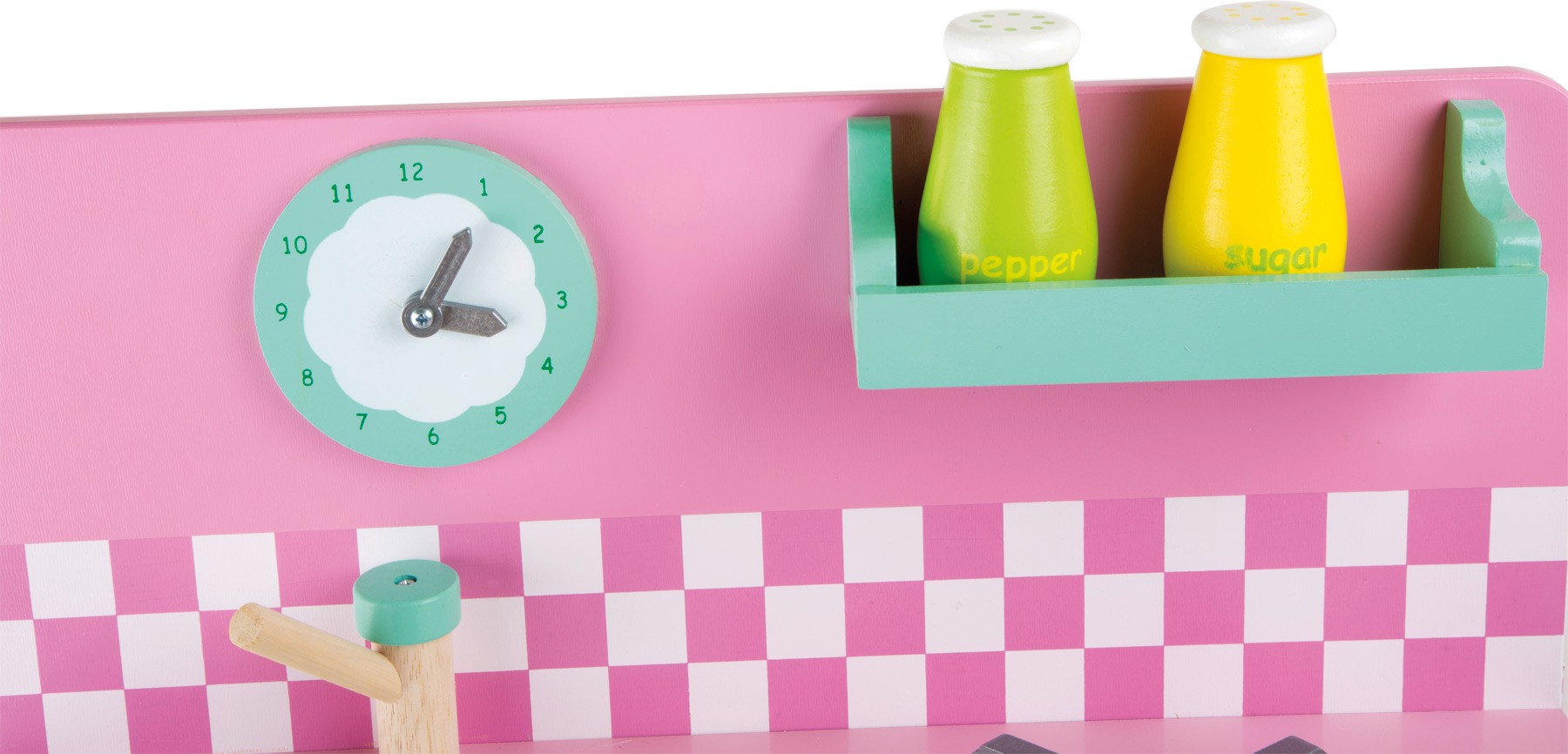 Classic Pink Wooden Play Kitchen & Accessories - Vue 5