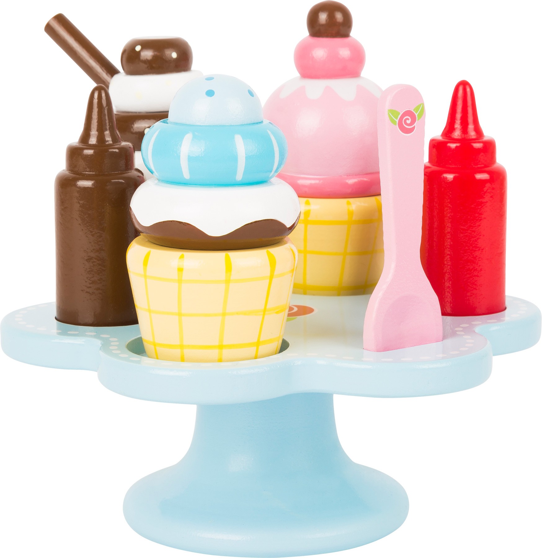 Blue Wooden Ice Cream Stand & Cones Playset - Medium
