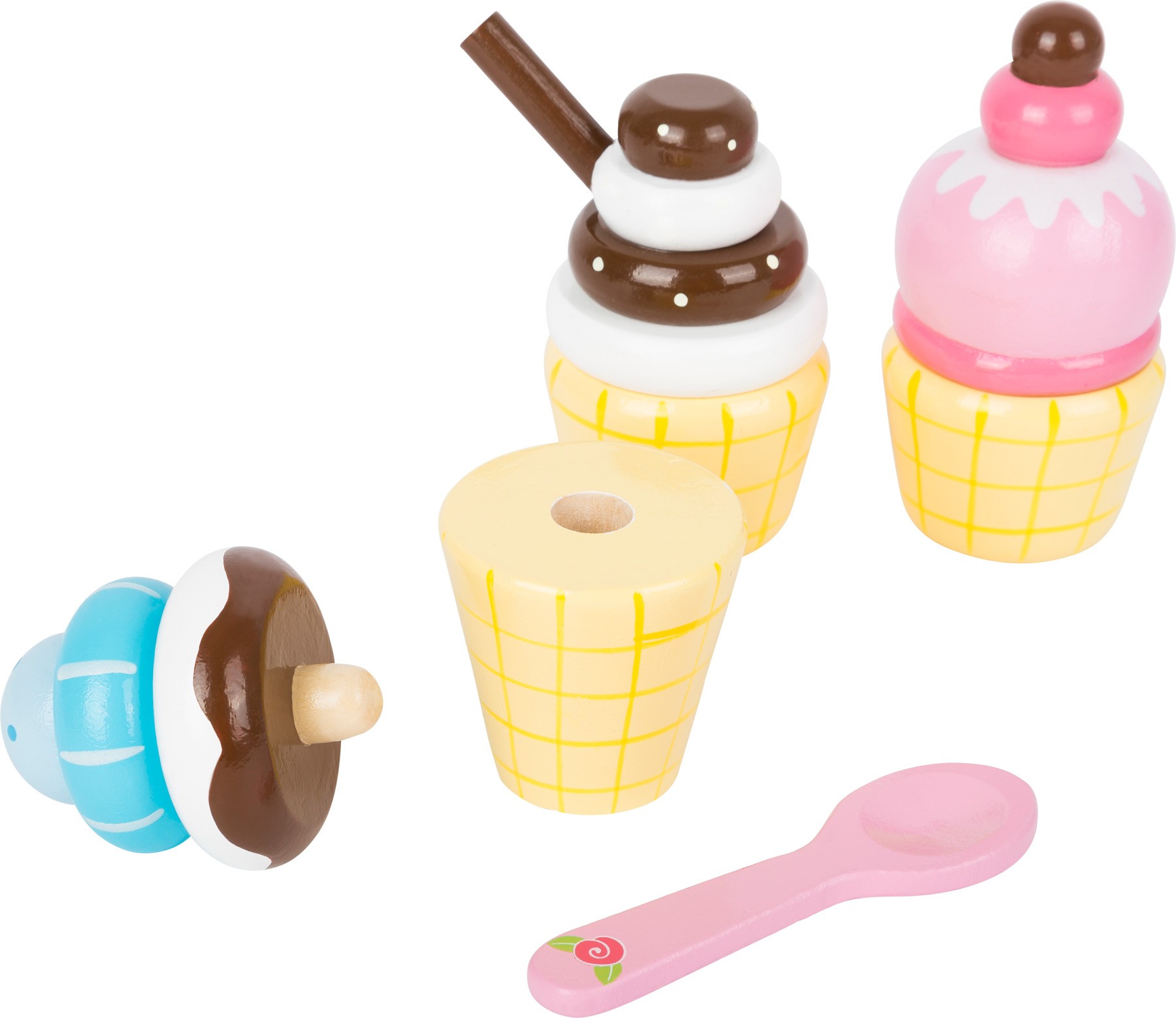 Blue Wooden Ice Cream Stand & Cones Playset - Medium - Vue 5