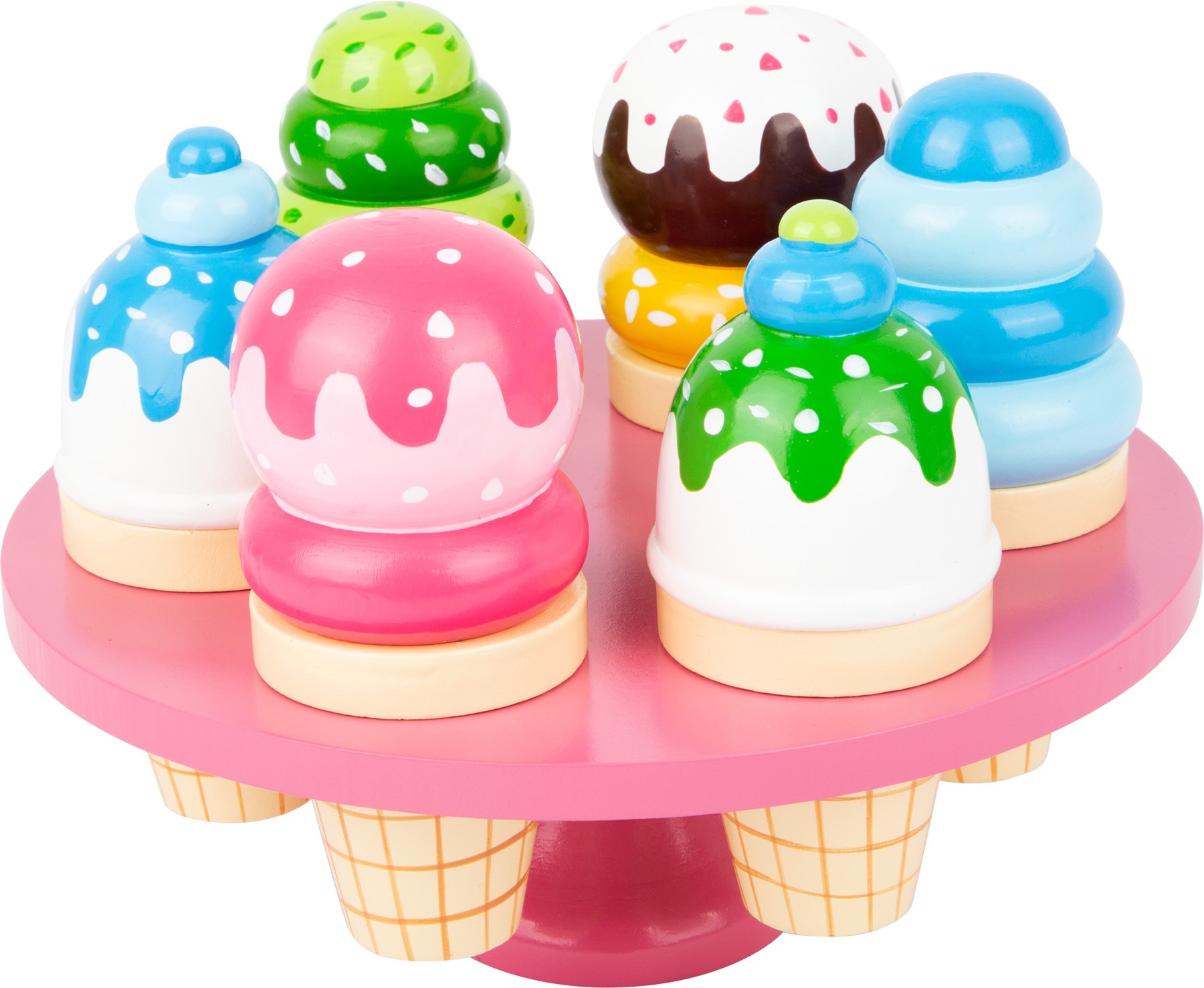 Pink Wooden Ice Cream Stand & Cones Playset - Medium - Vue 3
