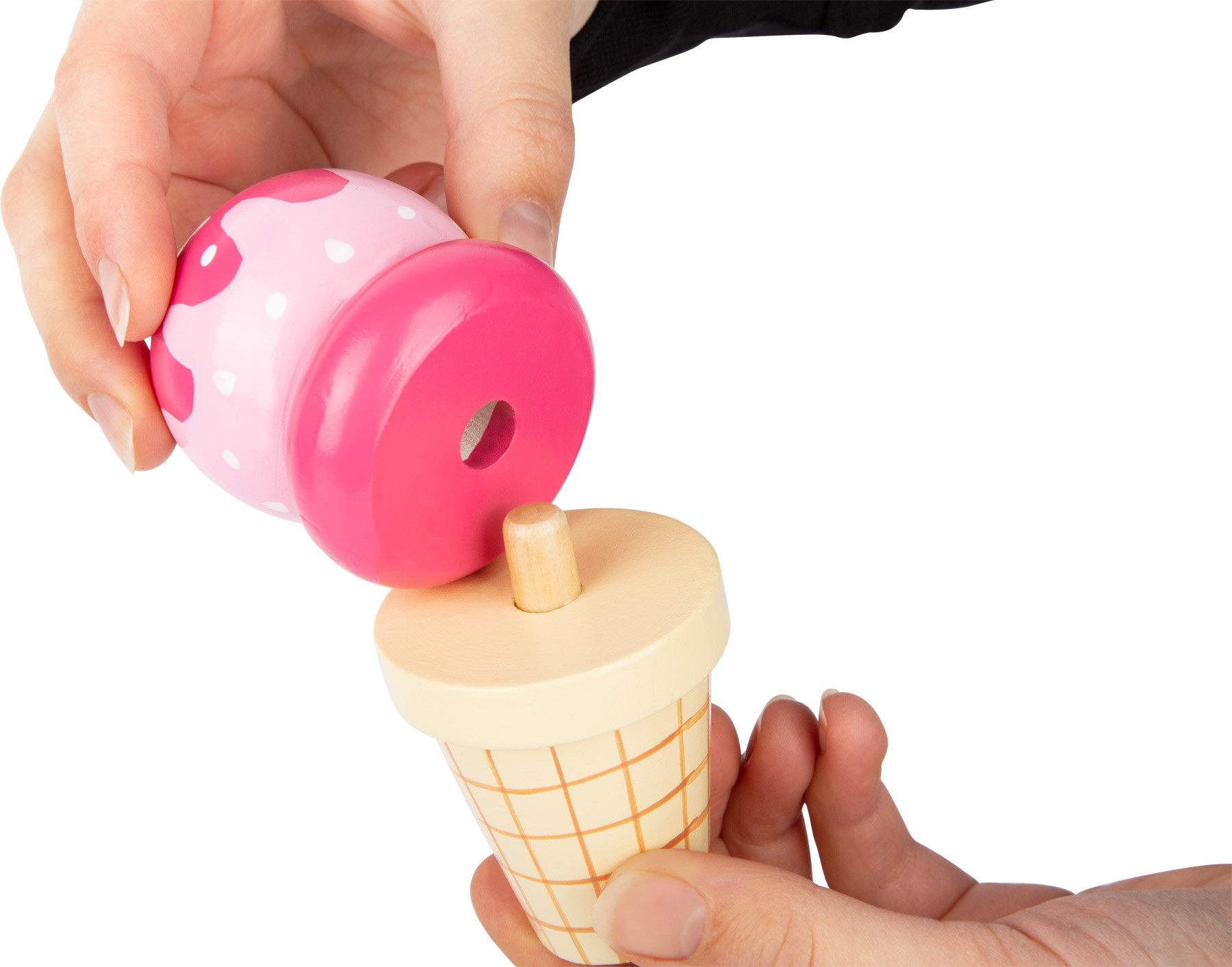 Pink Wooden Ice Cream Stand & Cones Playset - Medium - Vue 6