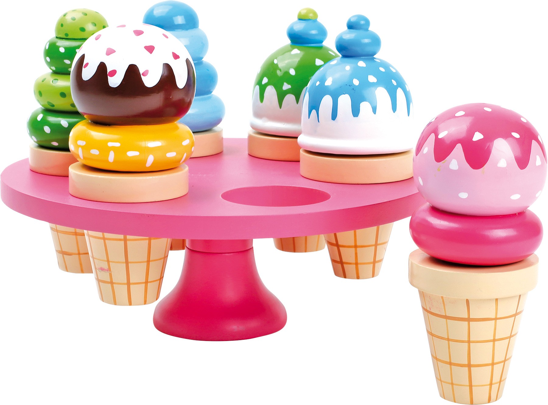 Pink Wooden Ice Cream Stand & Cones Playset - Medium