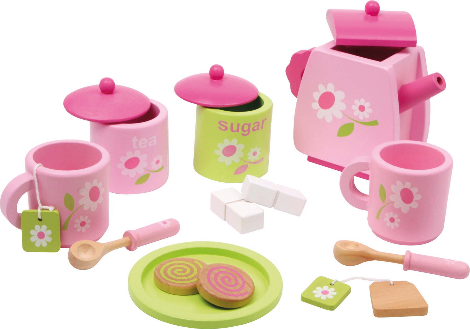 Pink Wooden Afternoon Tea Party Playset & Teapot