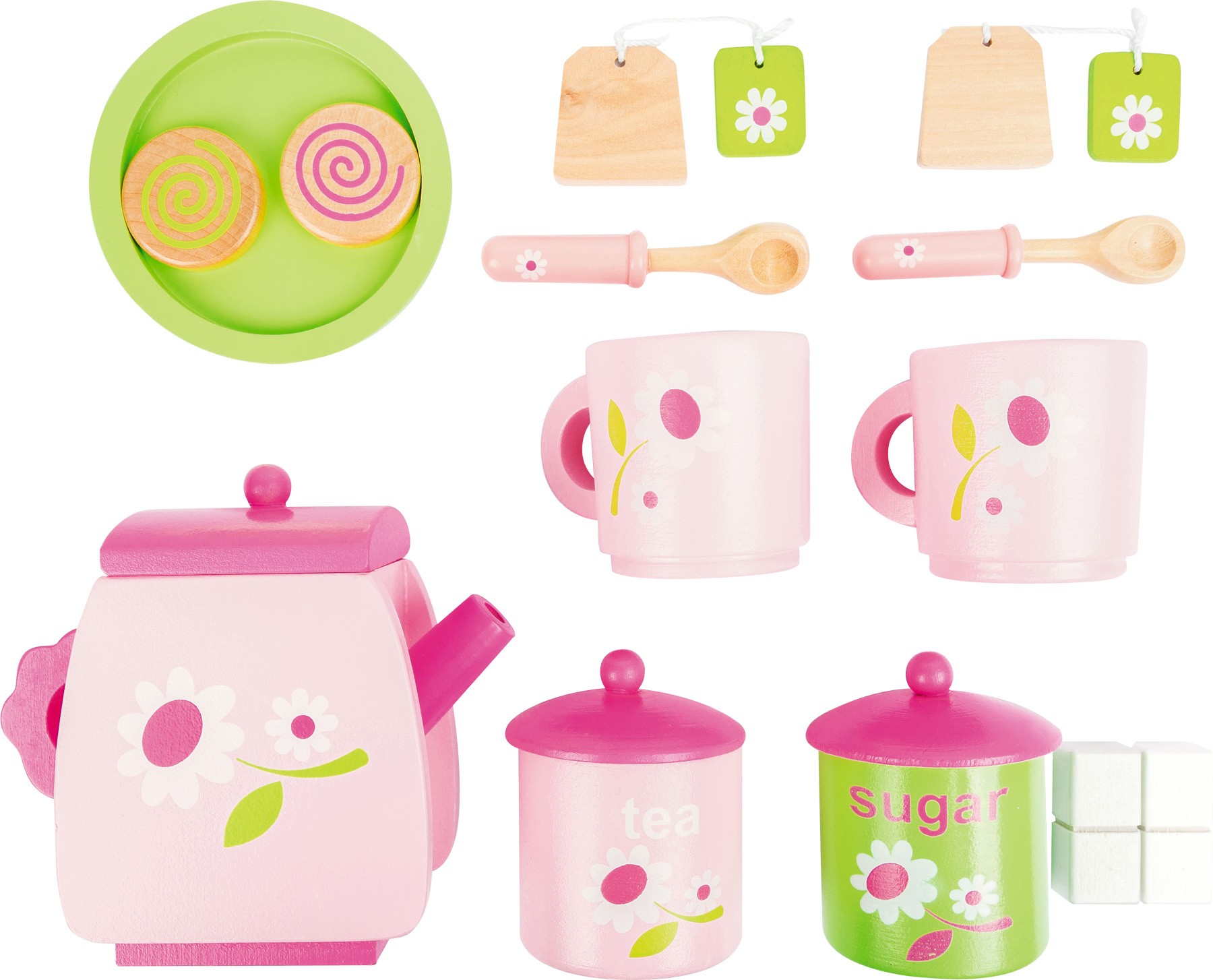 Pink Wooden Afternoon Tea Party Playset & Teapot - Vue 2