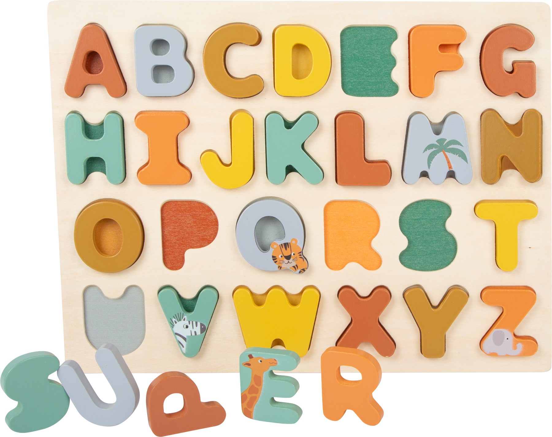 Safari Wooden Alphabet Inset Puzzle - Vue 3