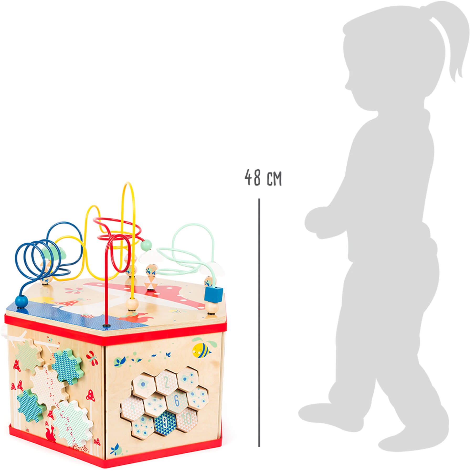 Deluxe Farm Wooden XL Activity Cube & Stool - Vue 30