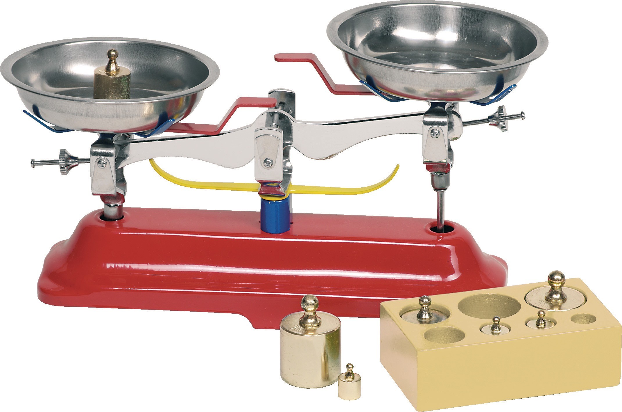 Wooden & Metal Roberval Balance Scale with Weights