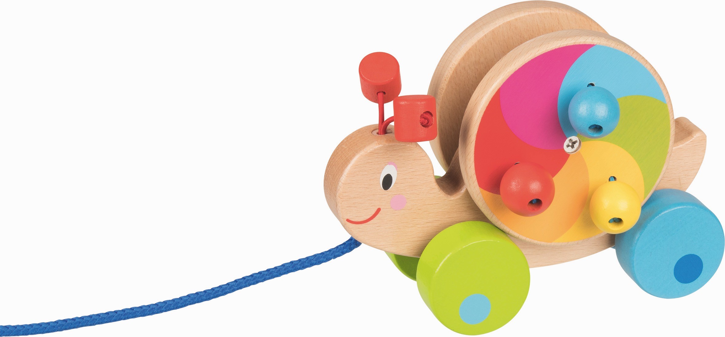 Rainbow Wooden Pull-Along Snail Toy - Vue 2