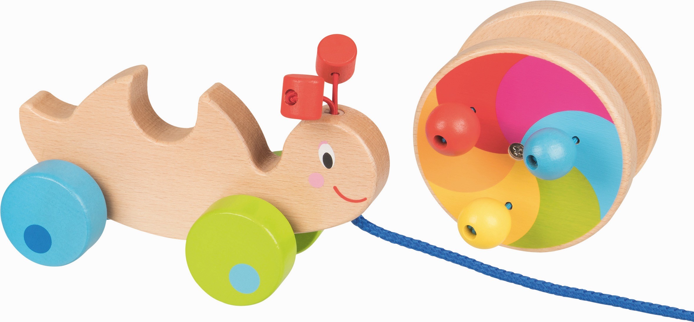 Rainbow Wooden Pull-Along Snail Toy - Vue 3