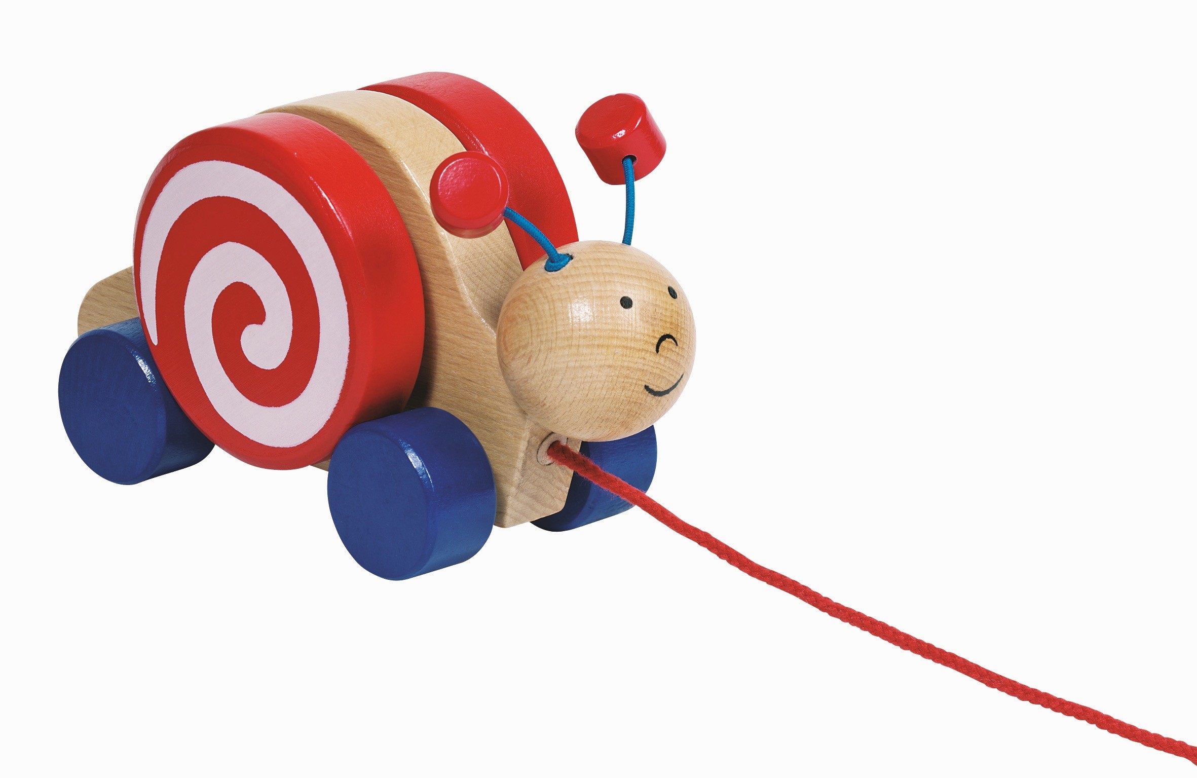 Wooden Spinning Spiral Pull-Along Snail - Vue 2