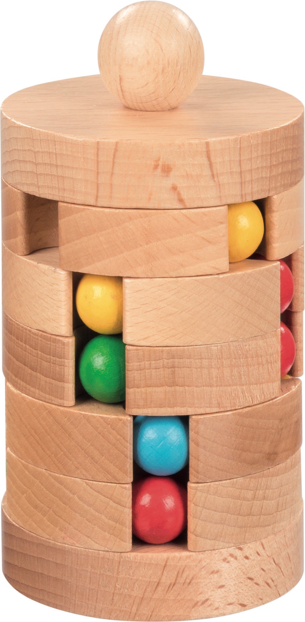 Wooden Marble Tower Logic Brain Teaser
