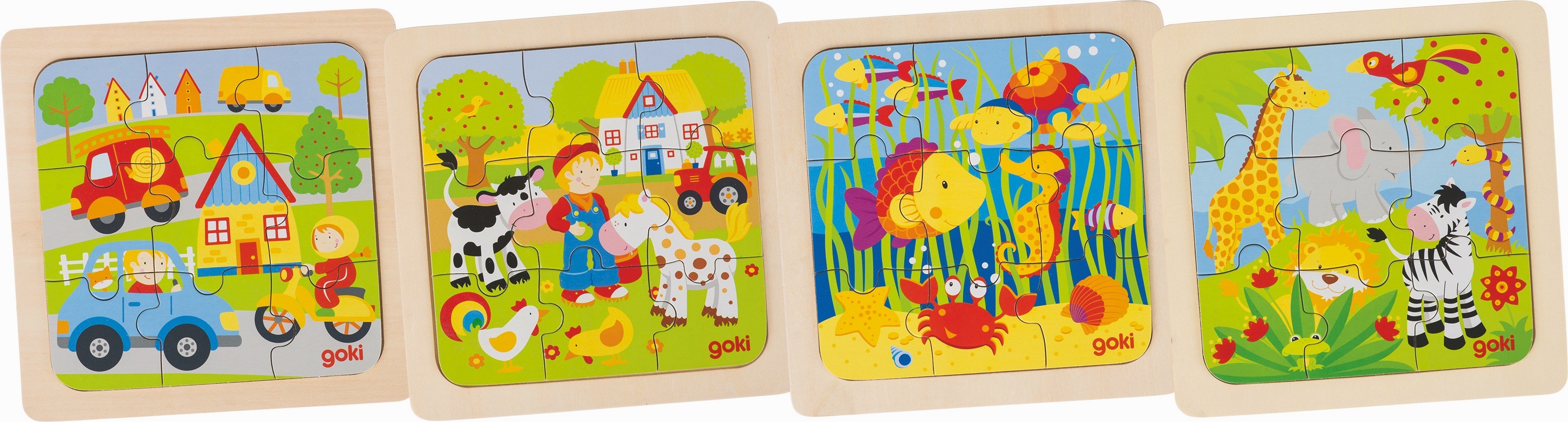 9-Piece Wooden Framed Tray Puzzle