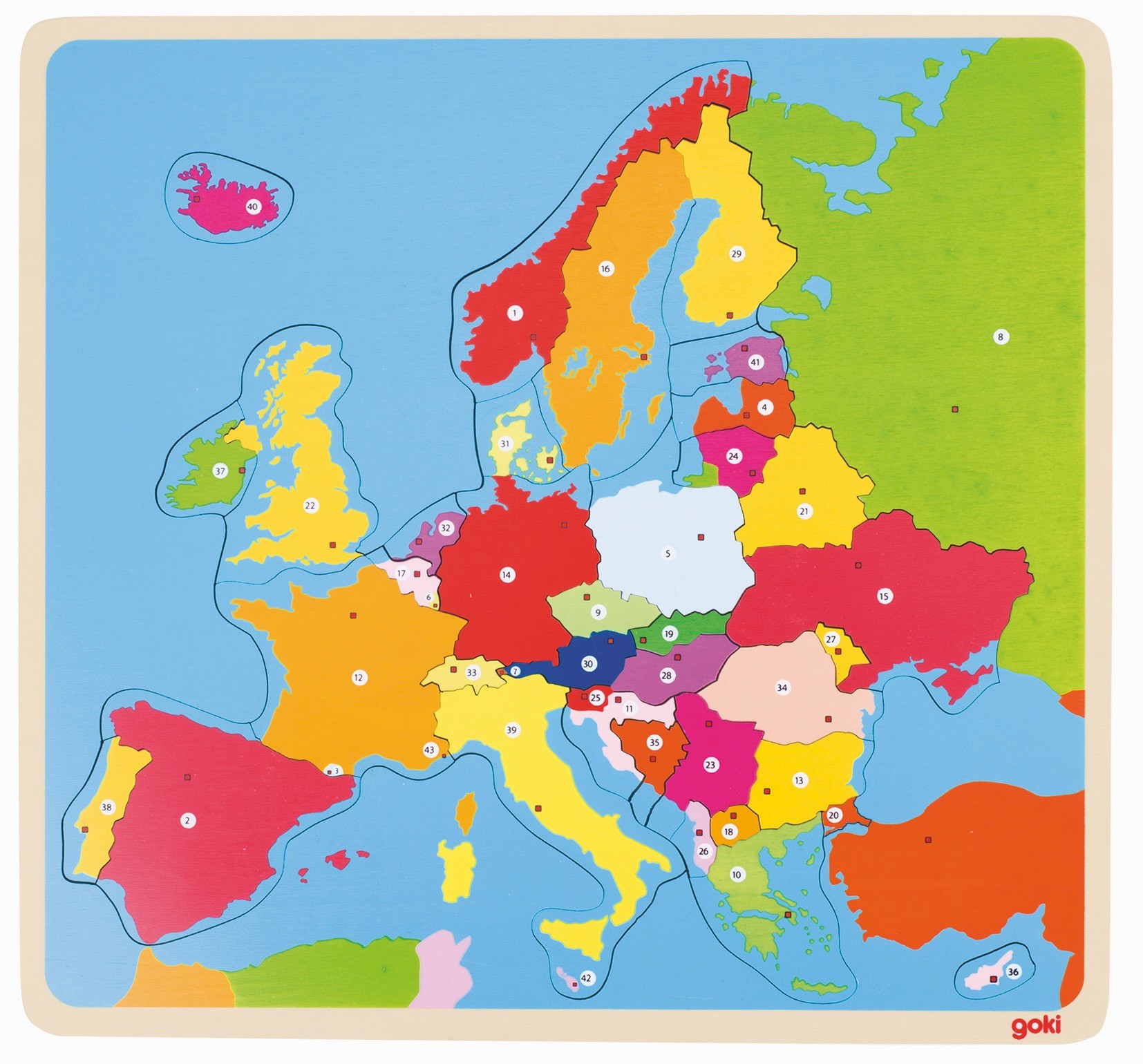Montessori Wooden Map of Europe Puzzle