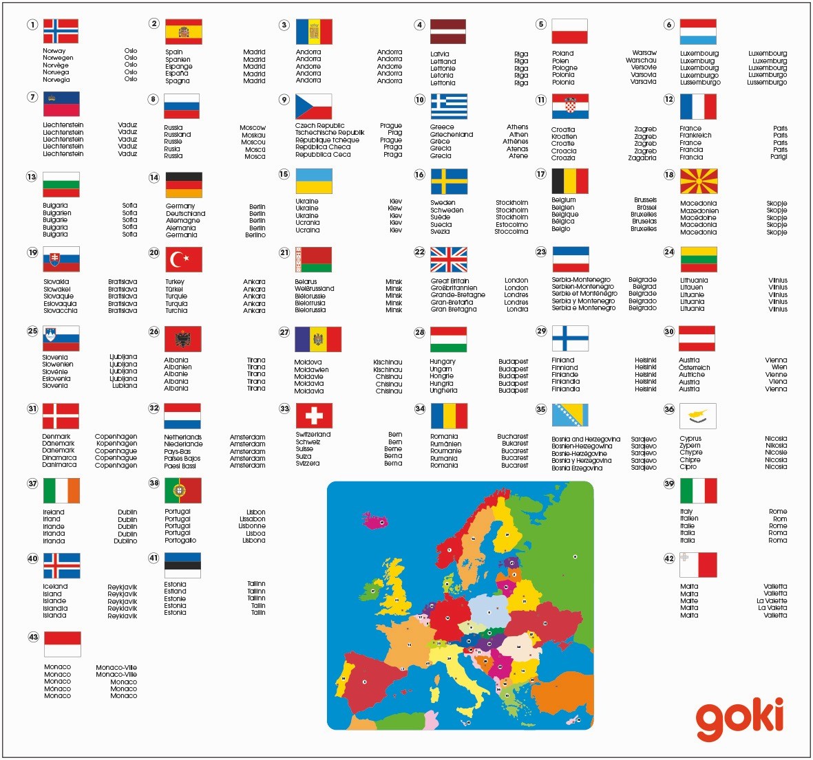 Montessori Wooden Map of Europe Puzzle - Vue 2
