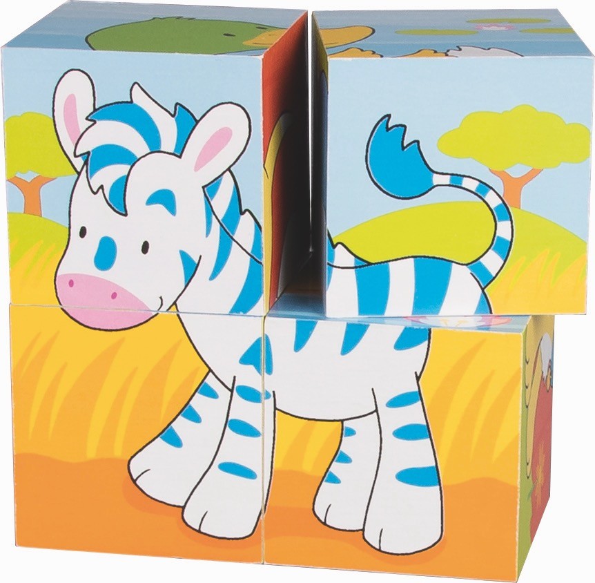 Wooden Animal 2-Cube Puzzle - 6 Animals in 1 - Vue 2