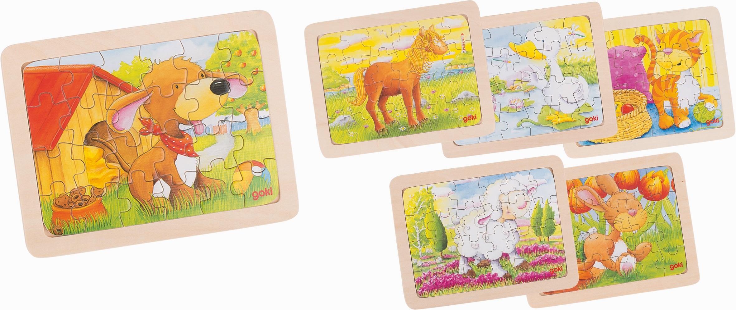24-Piece Wooden Baby Animals Puzzle