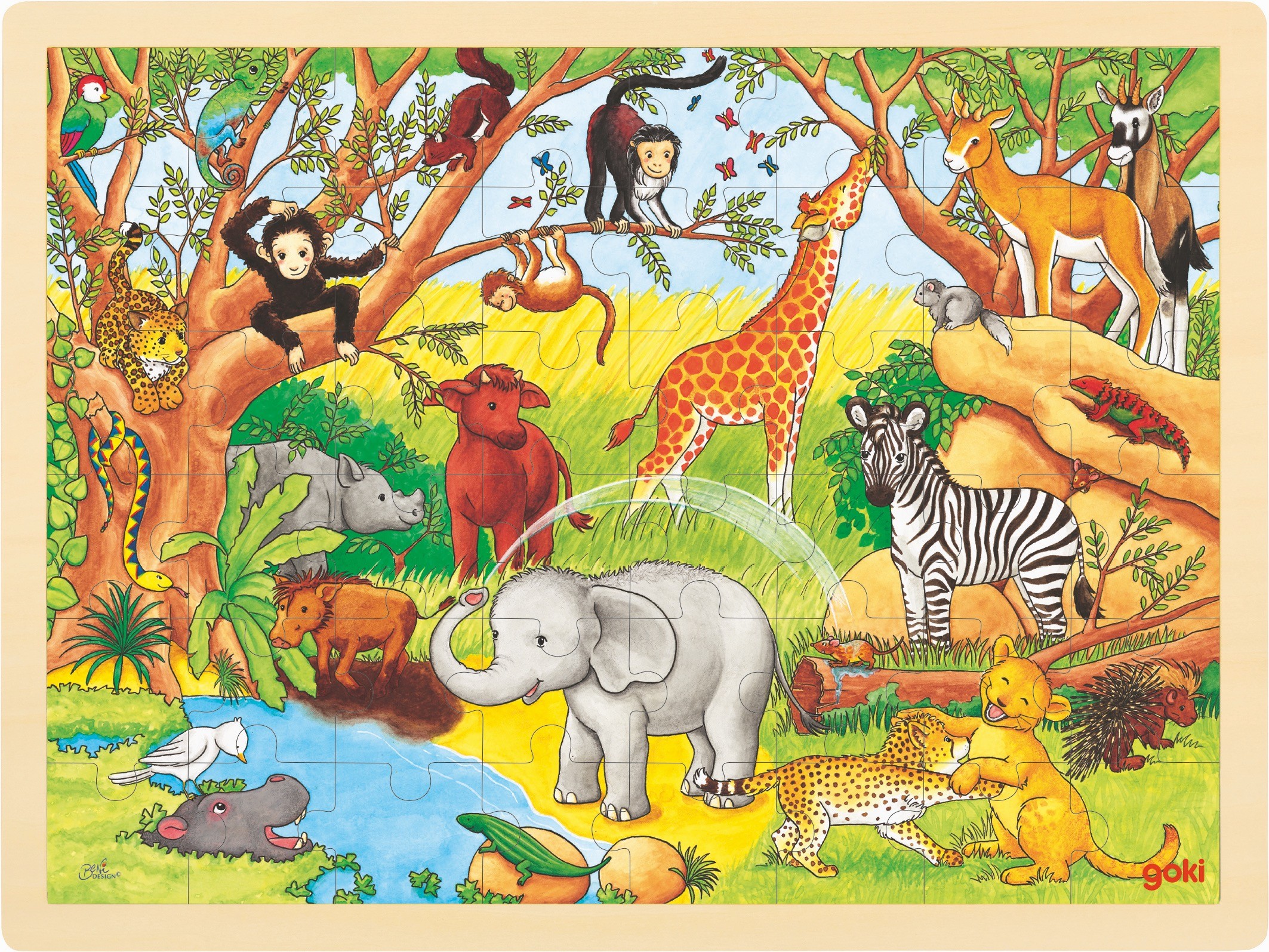 Savanna Animals Wooden Sound Peg Puzzle - Vue 2