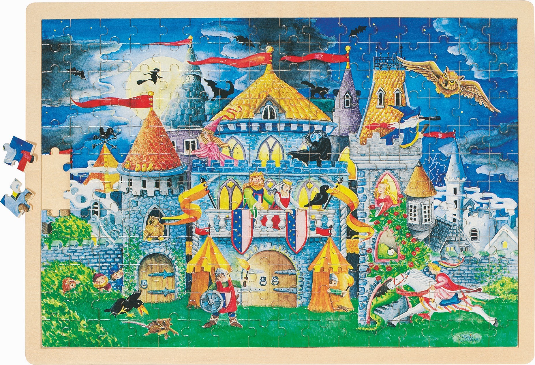 192-Piece Wooden Fairy Tale Castle Puzzle