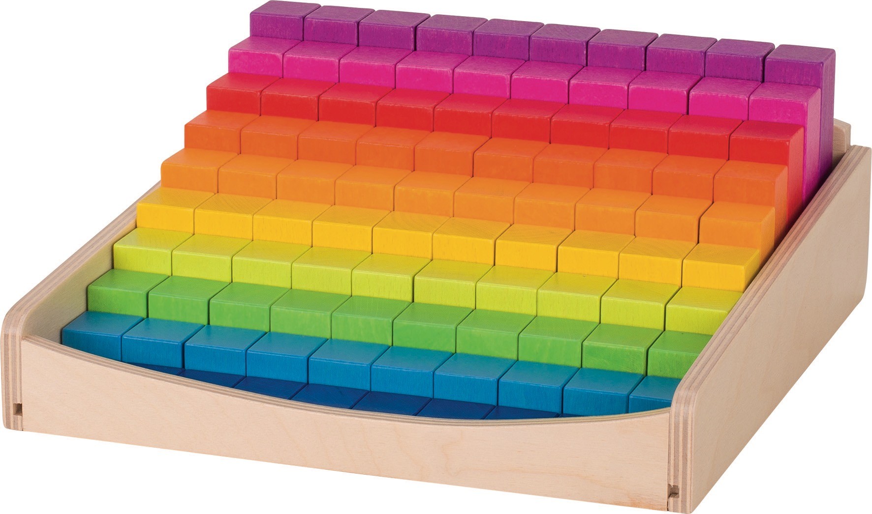 100-Piece Rainbow Wooden Maths Rods Set
