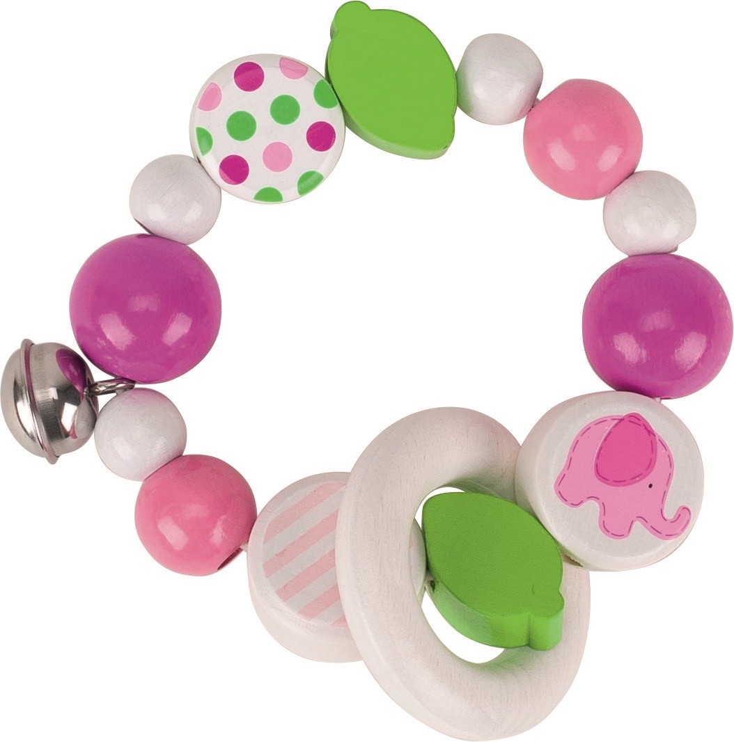 Flexible Wooden Ball Rattle - Pastel Pink - Vue 2