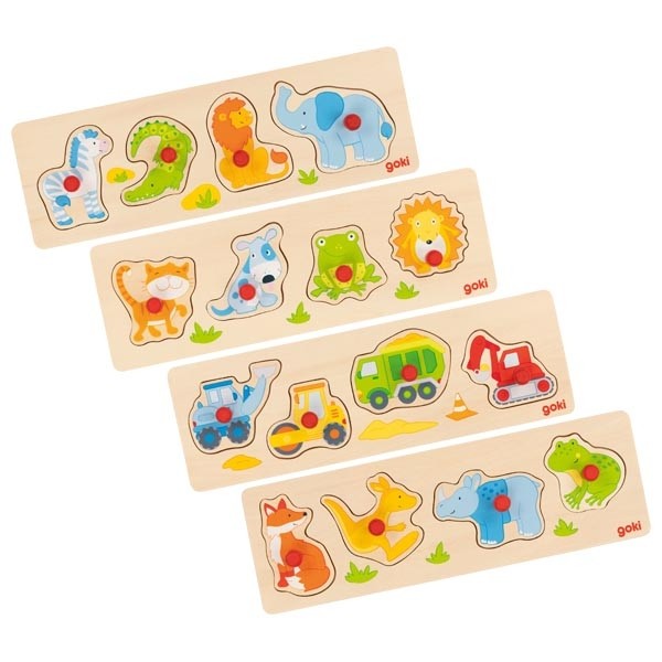 Puzzle de Encastre con Pomos de Madera para Bebés - Vue 2