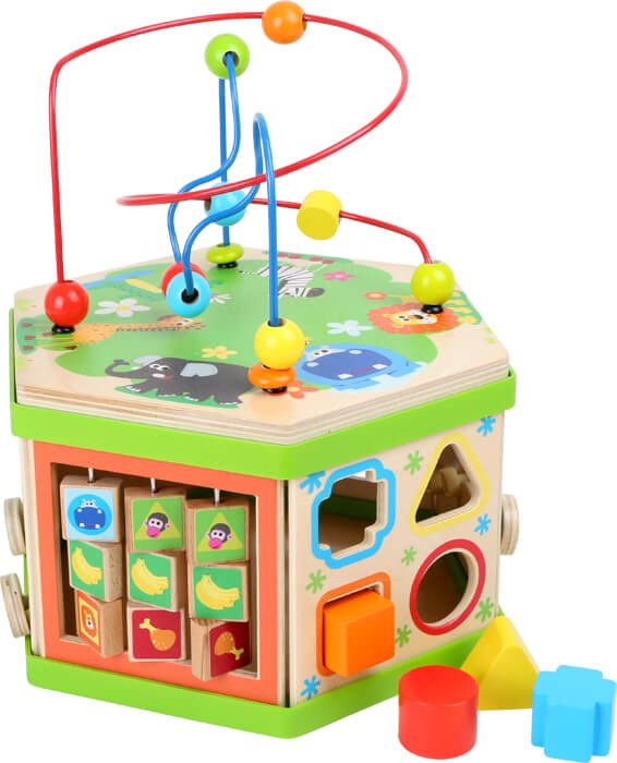 Savannah Hexagonal Motor Skills Activity Cube - Wooden Safari