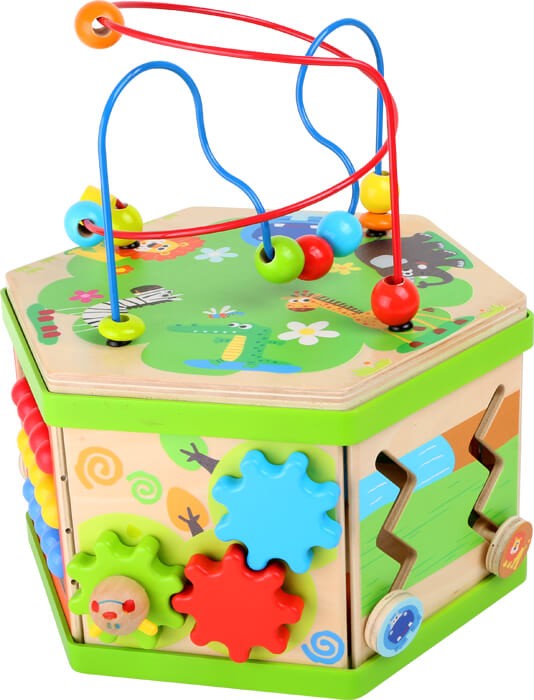 Savannah Hexagonal Motor Skills Activity Cube - Wooden Safari - Vue 5