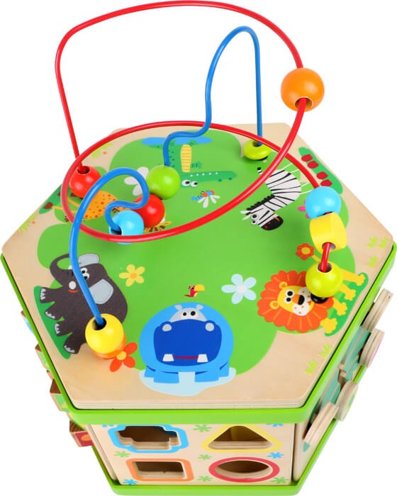 Savannah Hexagonal Motor Skills Activity Cube - Wooden Safari - Vue 6