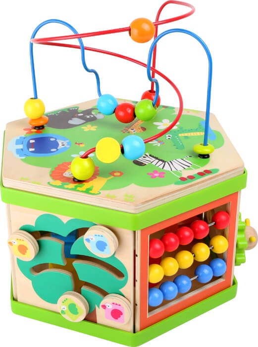Savannah Hexagonal Motor Skills Activity Cube - Wooden Safari - Vue 4