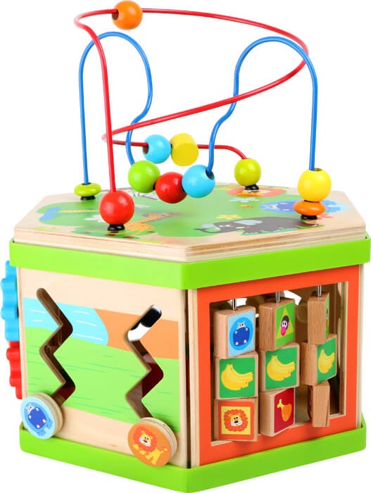 Savannah Hexagonal Motor Skills Activity Cube - Wooden Safari - Vue 2