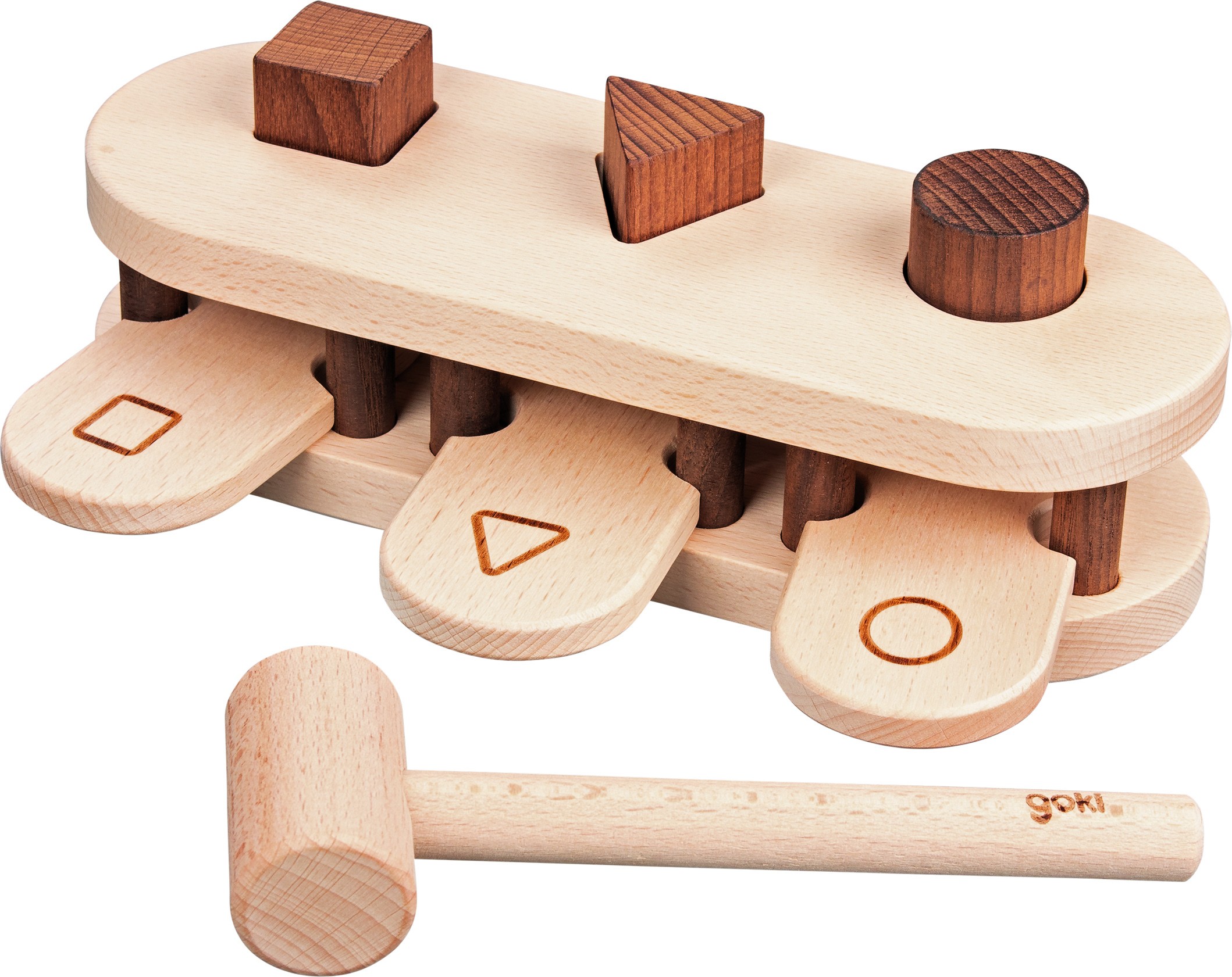 Natural Eco Wooden Pounding Bench with Mallet - Vue 2