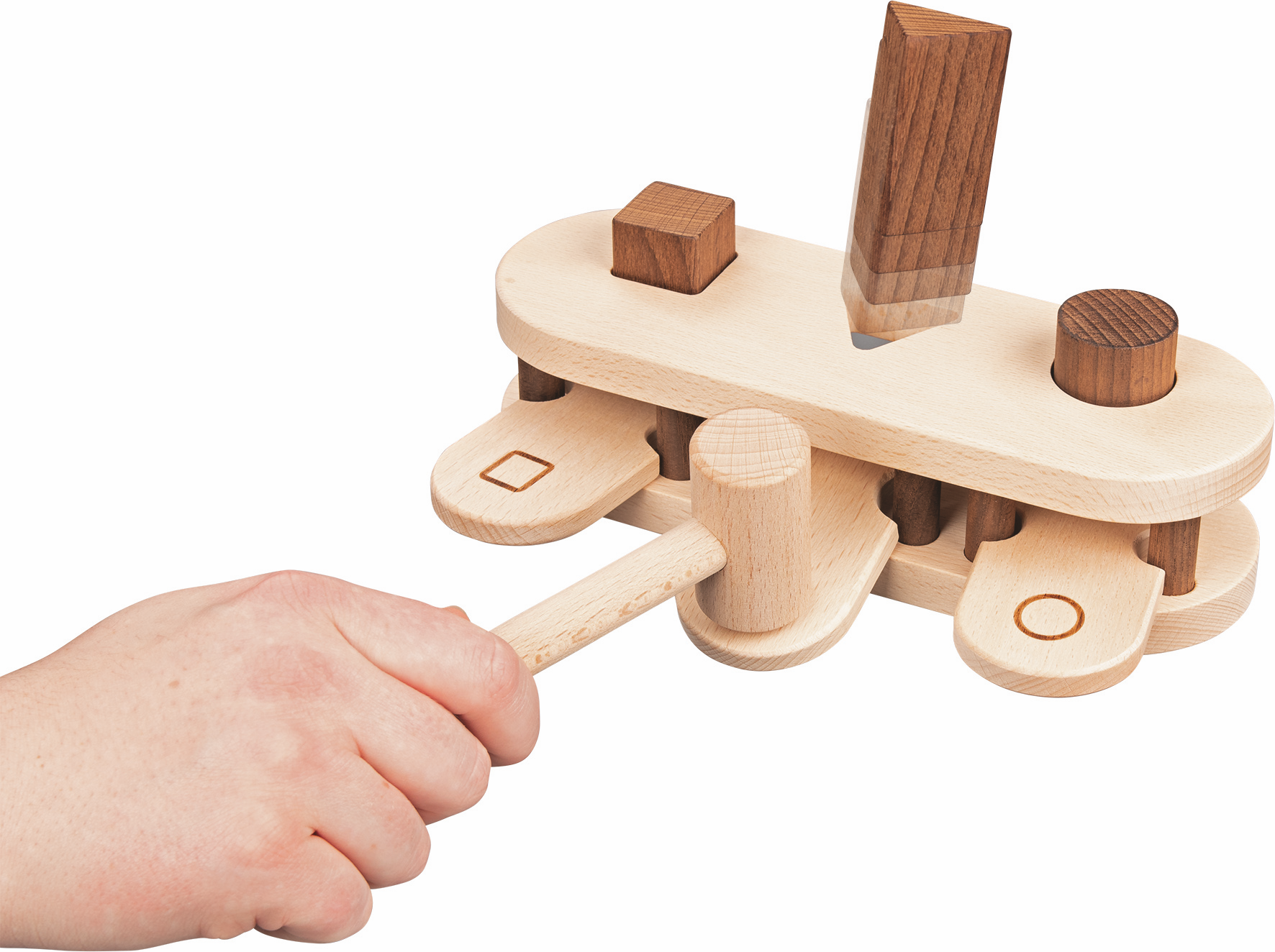 Natural Eco Wooden Pounding Bench with Mallet - Vue 5
