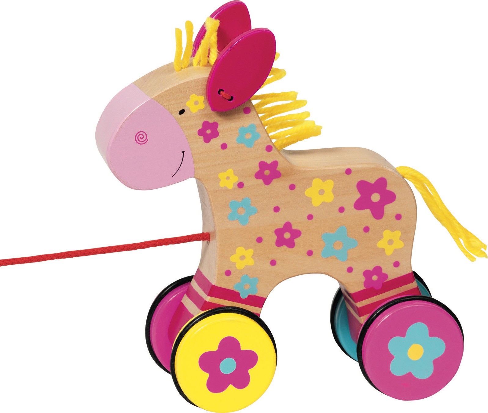 Wooden Pull-Along Horse Toy for Toddlers