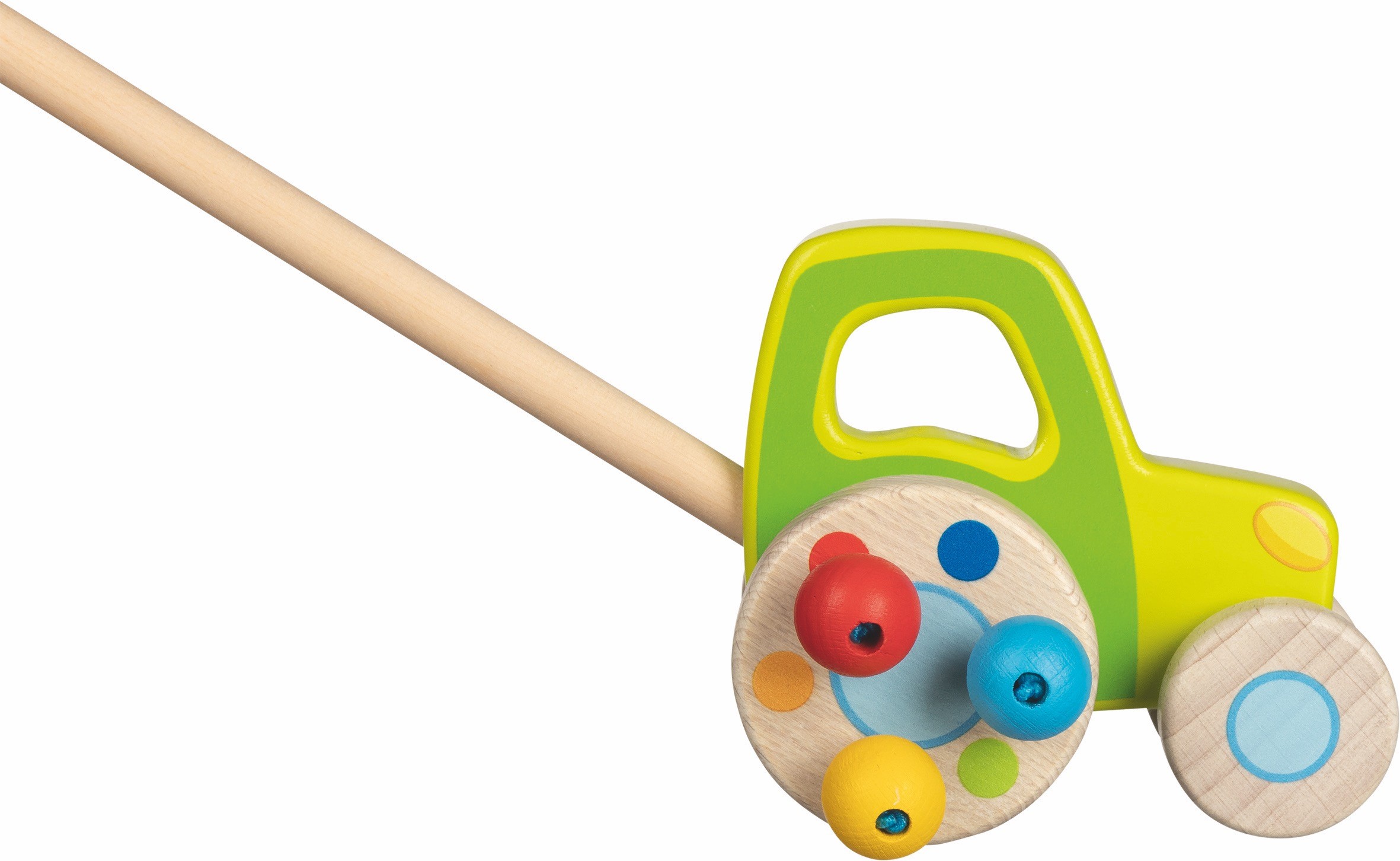 Wooden Push-Along Farm Tractor with Rattle Beads - Vue 3