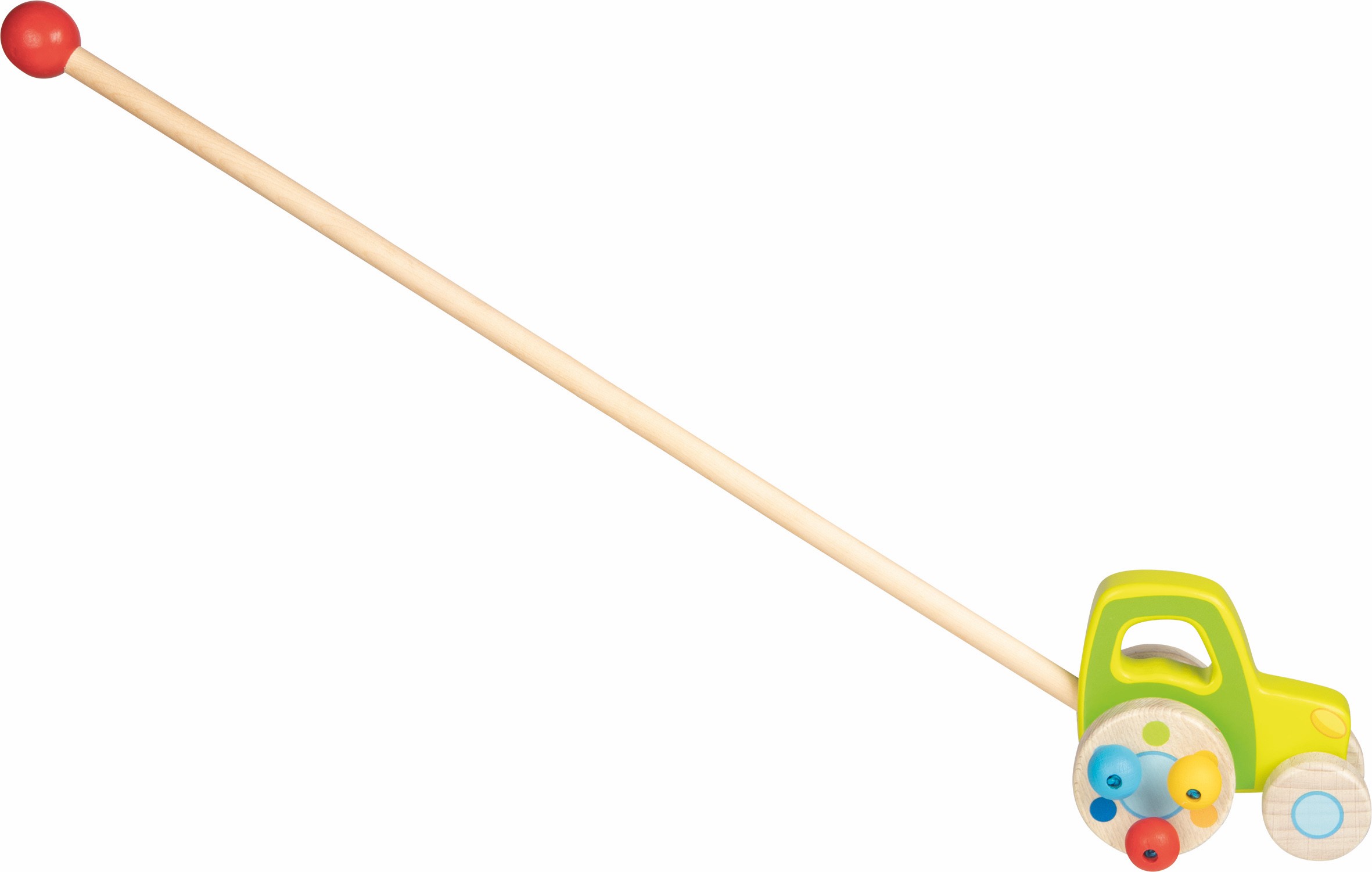 Wooden Push-Along Farm Tractor with Rattle Beads - Vue 2
