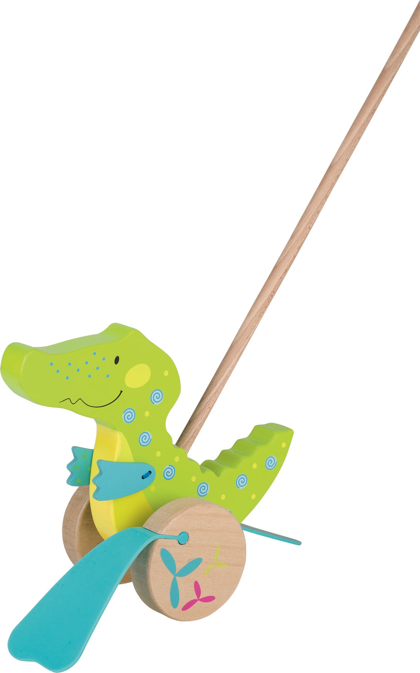 Wooden Push-Along Flapping Crocodile Toy - Vue 2