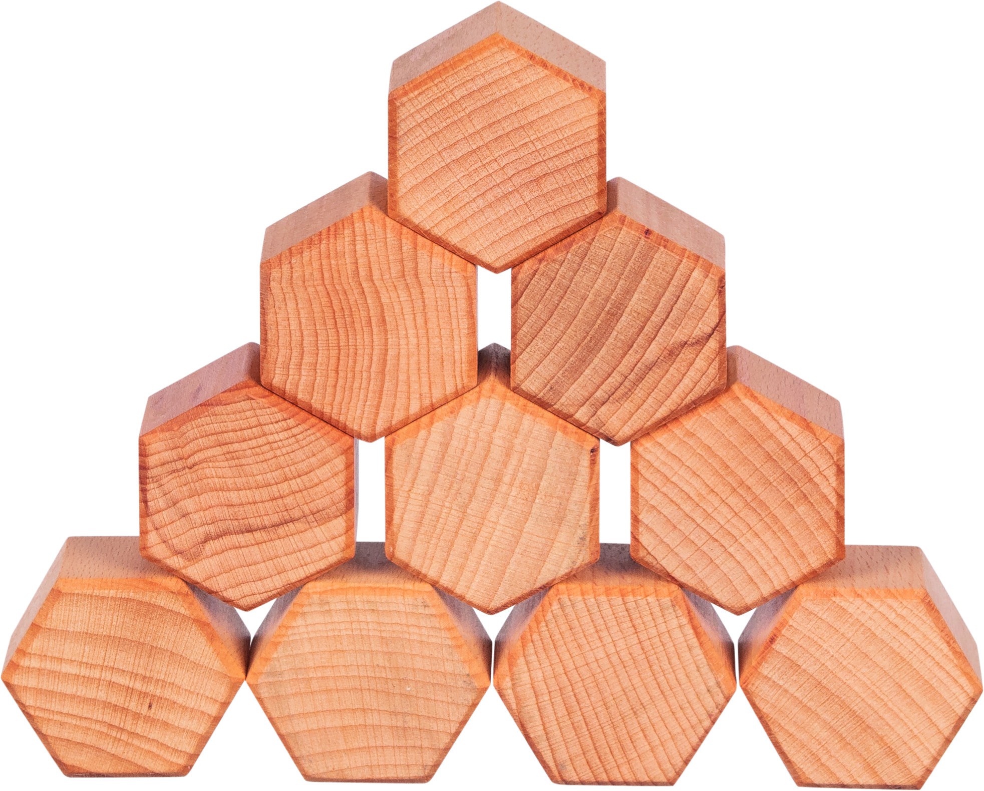 Heirloom Walnut-Oil Finished Wooden Building Blocks - 75 Pieces - Vue 4