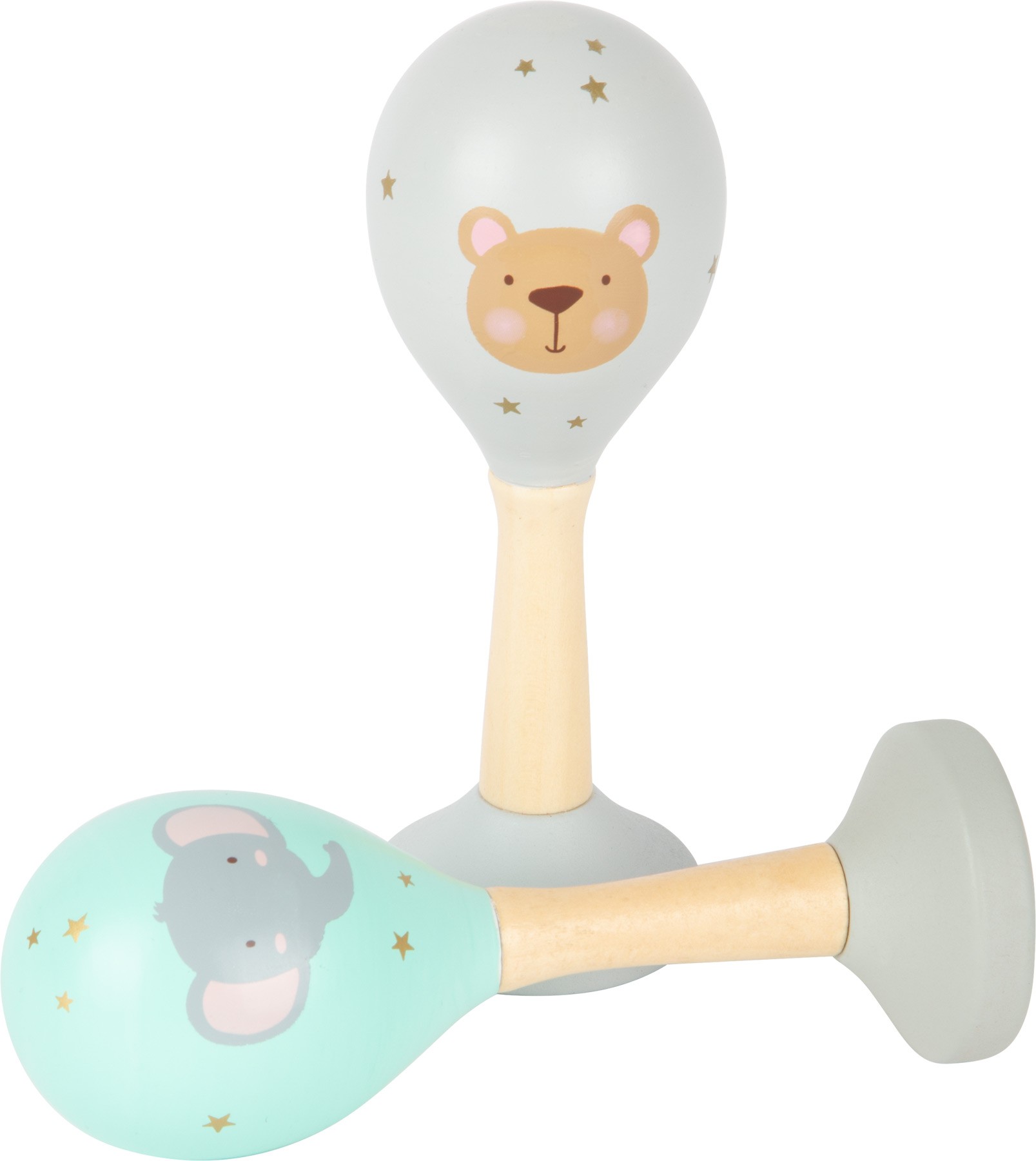 Pastel Collection Wooden Baby Maracas Rattle - Vue 4