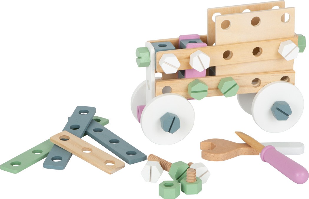 Wooden Vehicle Construction Set - Grey & Yellow Dumper