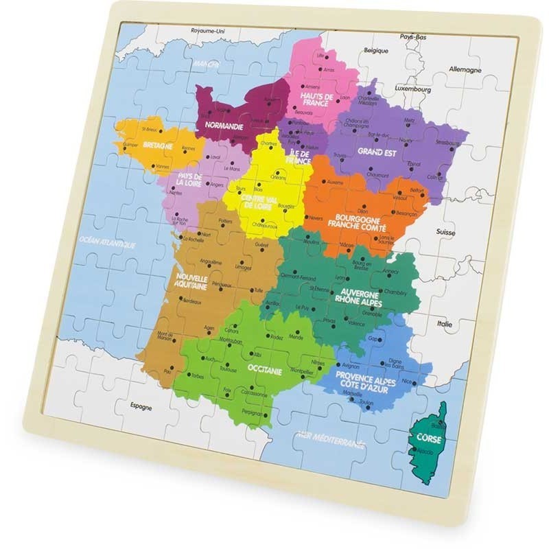 Wooden Map of France Educational Jigsaw Puzzle - Vue 2