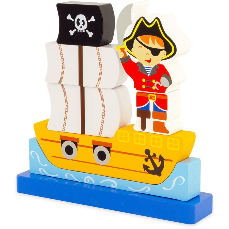 Magnetic Wooden Pirate Ship Jigsaw Puzzle - Vue 5