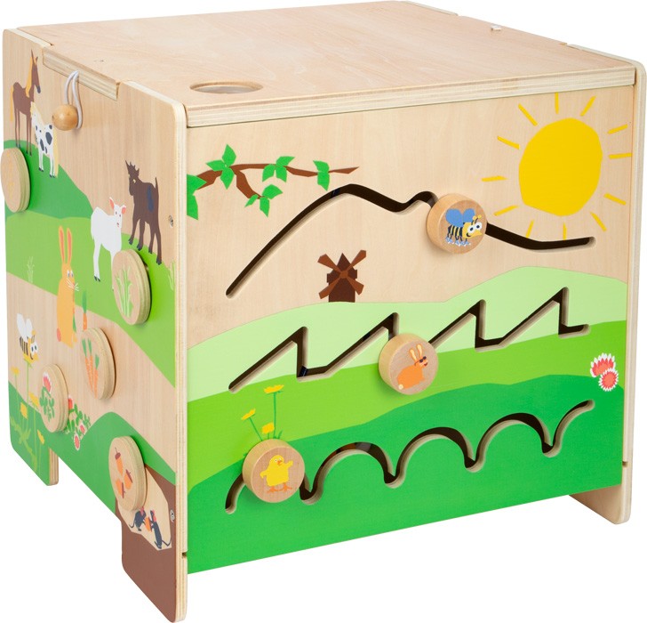 Deluxe Farm Wooden XL Activity Cube & Stool - Vue 11