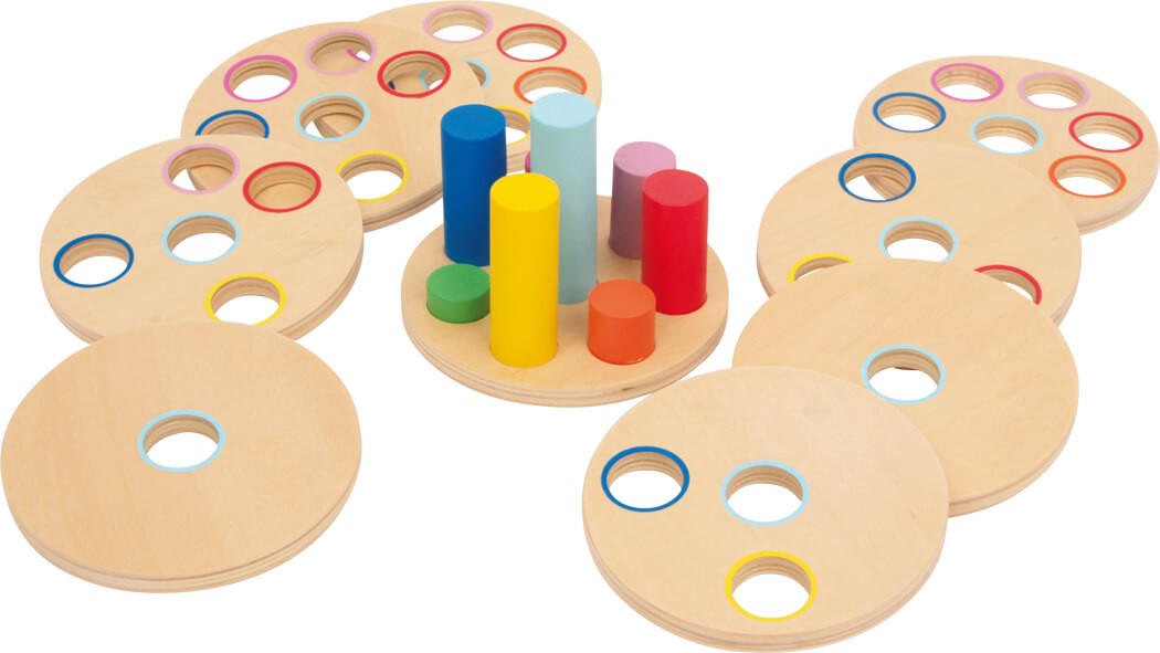 Logisteck 8-Column Wooden Colour Stacking Peg Base