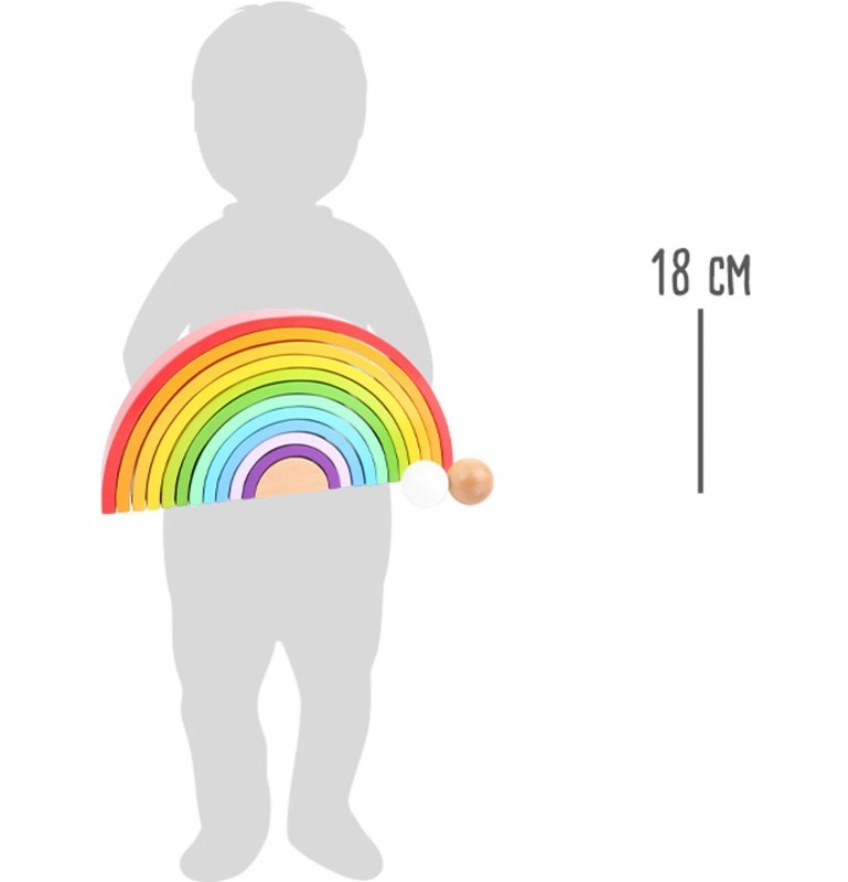 Montessori Wooden Rainbow Stacker - Vue 17