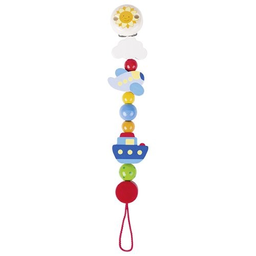 Wooden Play Car Baby Dummy Clip & Soother Chain
