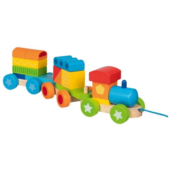 Large Wooden Train Set - Montessori Shape Sorting Wagon